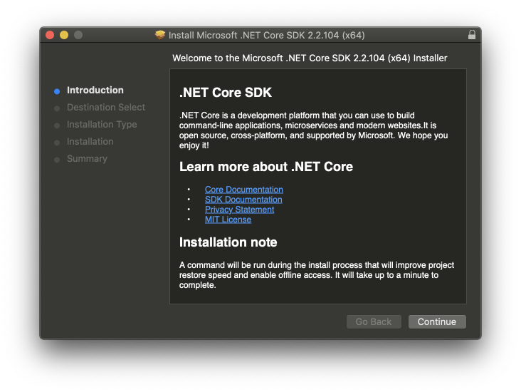Install .NET Core SDK